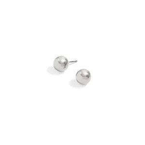RHODIUM ROUND 6 MM STUD EARRINGS #SWKK-11979-6RH (AF19)