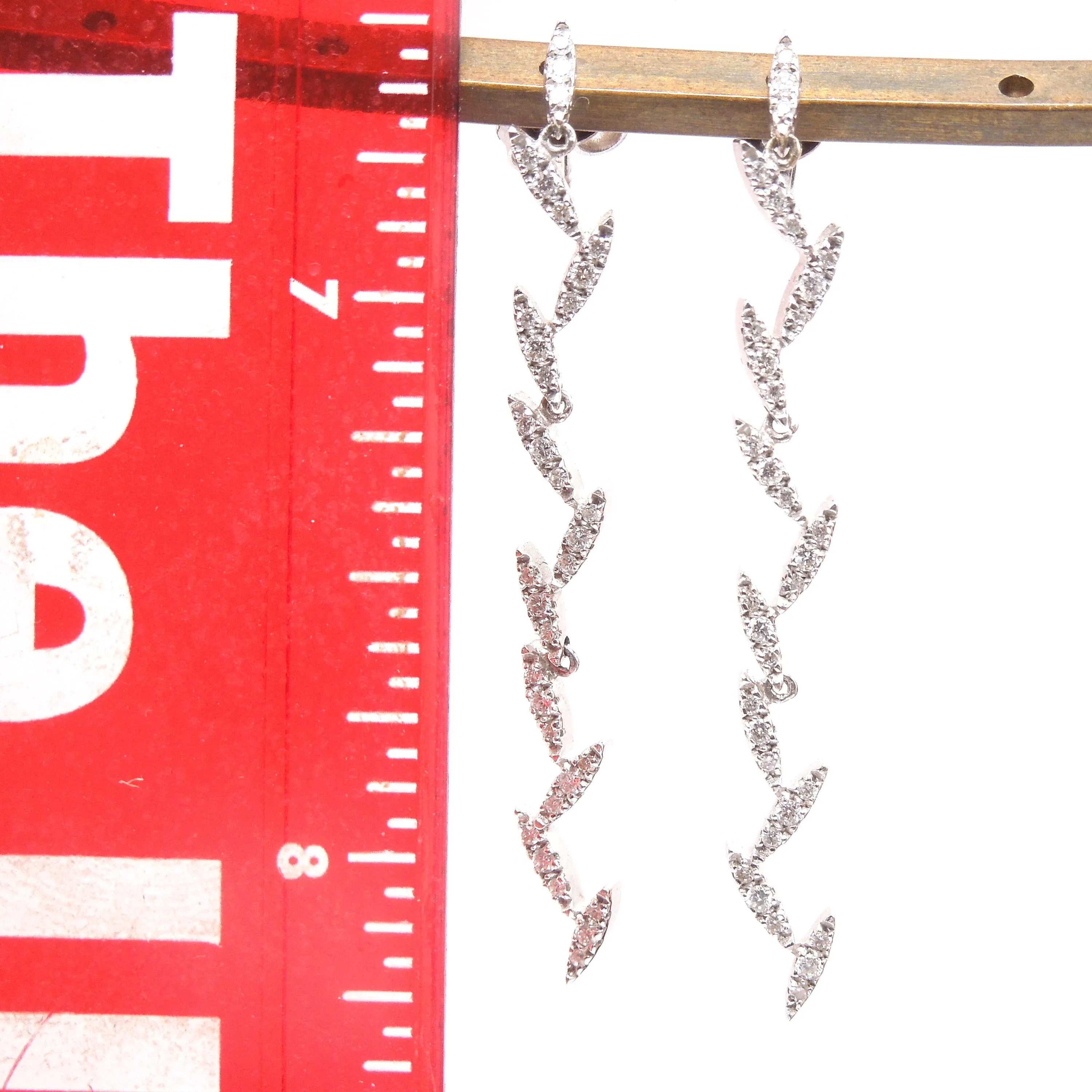 Roberto Coin White Gold and Diamond Zig Zag/Icicle Necklace and Earring Set