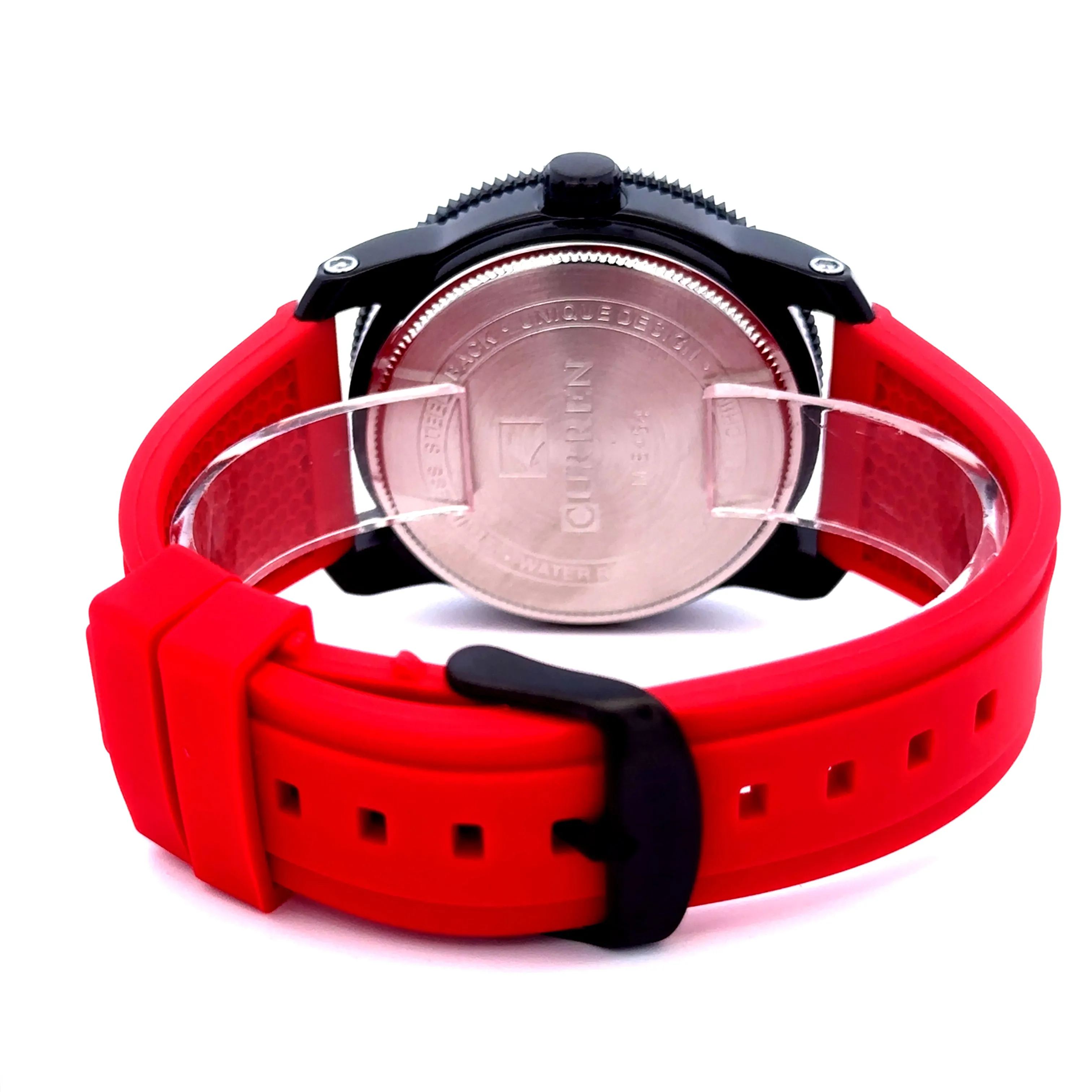 ROKI METAL RED BACK CURREN ICED OUT MENS WATCH I 541723