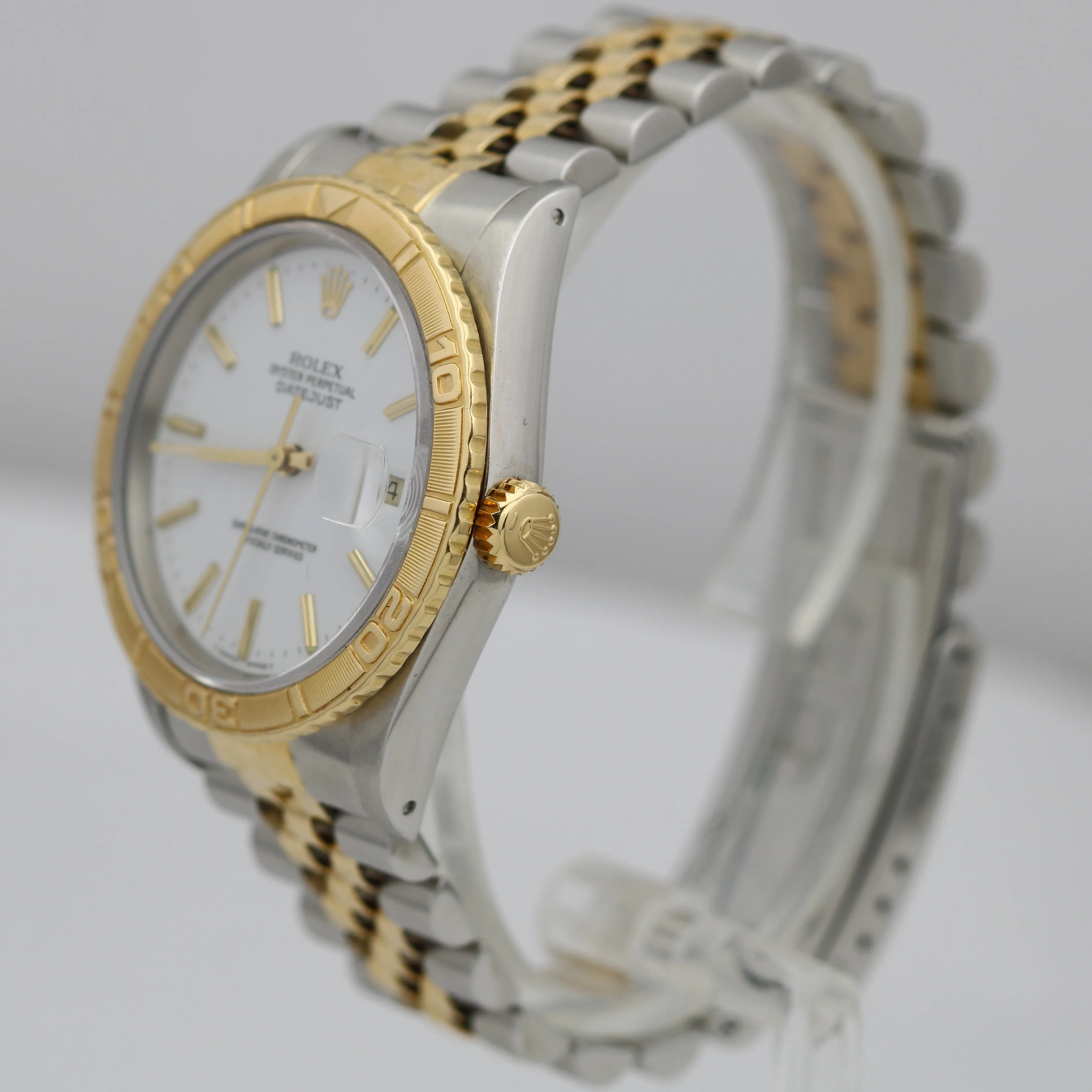Rolex DateJust Turn-O-Graph Two-Tone White 36mm Thunderbird Jubilee Watch 16263