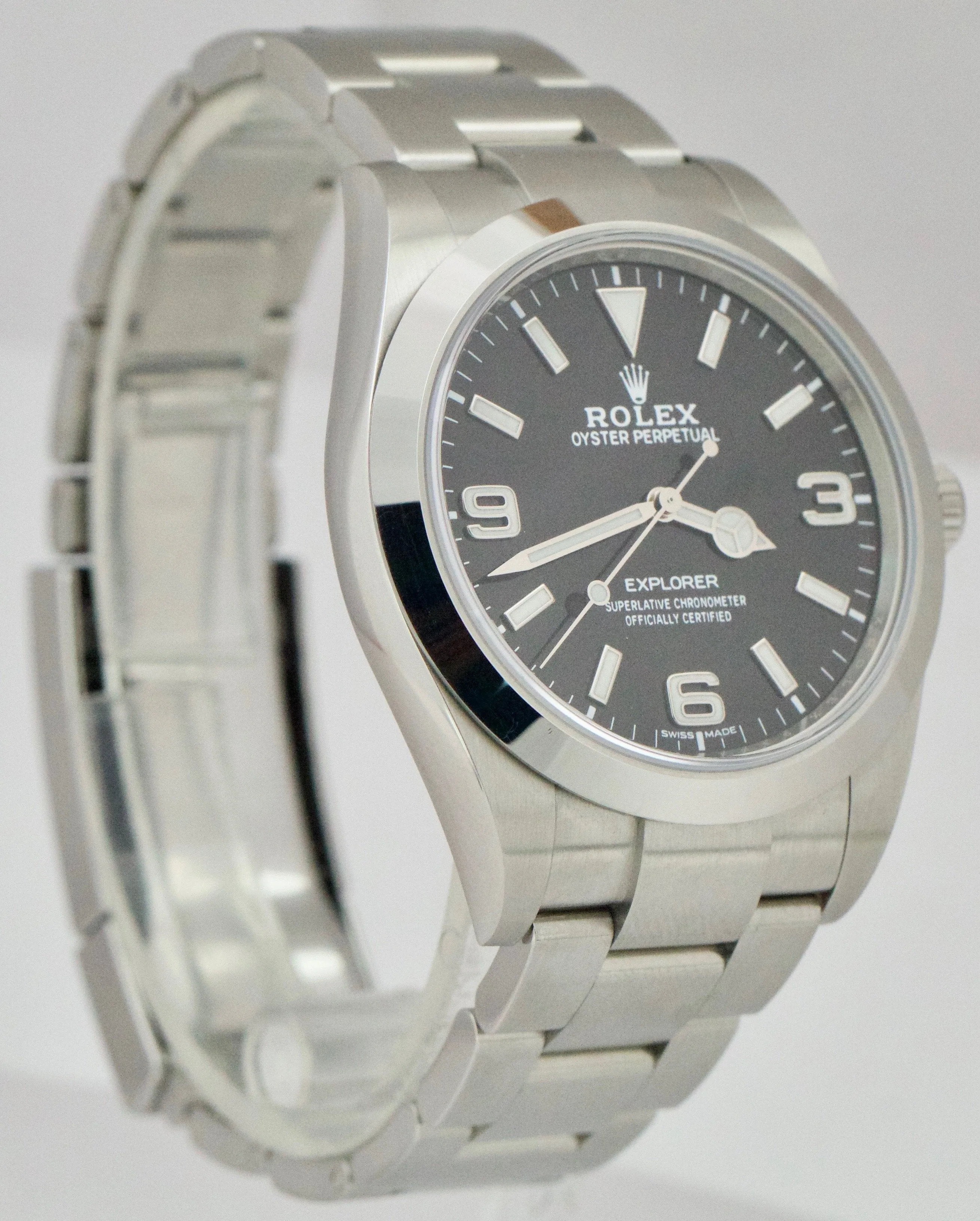 Rolex Explorer I Black 3-6-9 FULL LUME MK2 Dial Stainless 39mm 214270 Watch