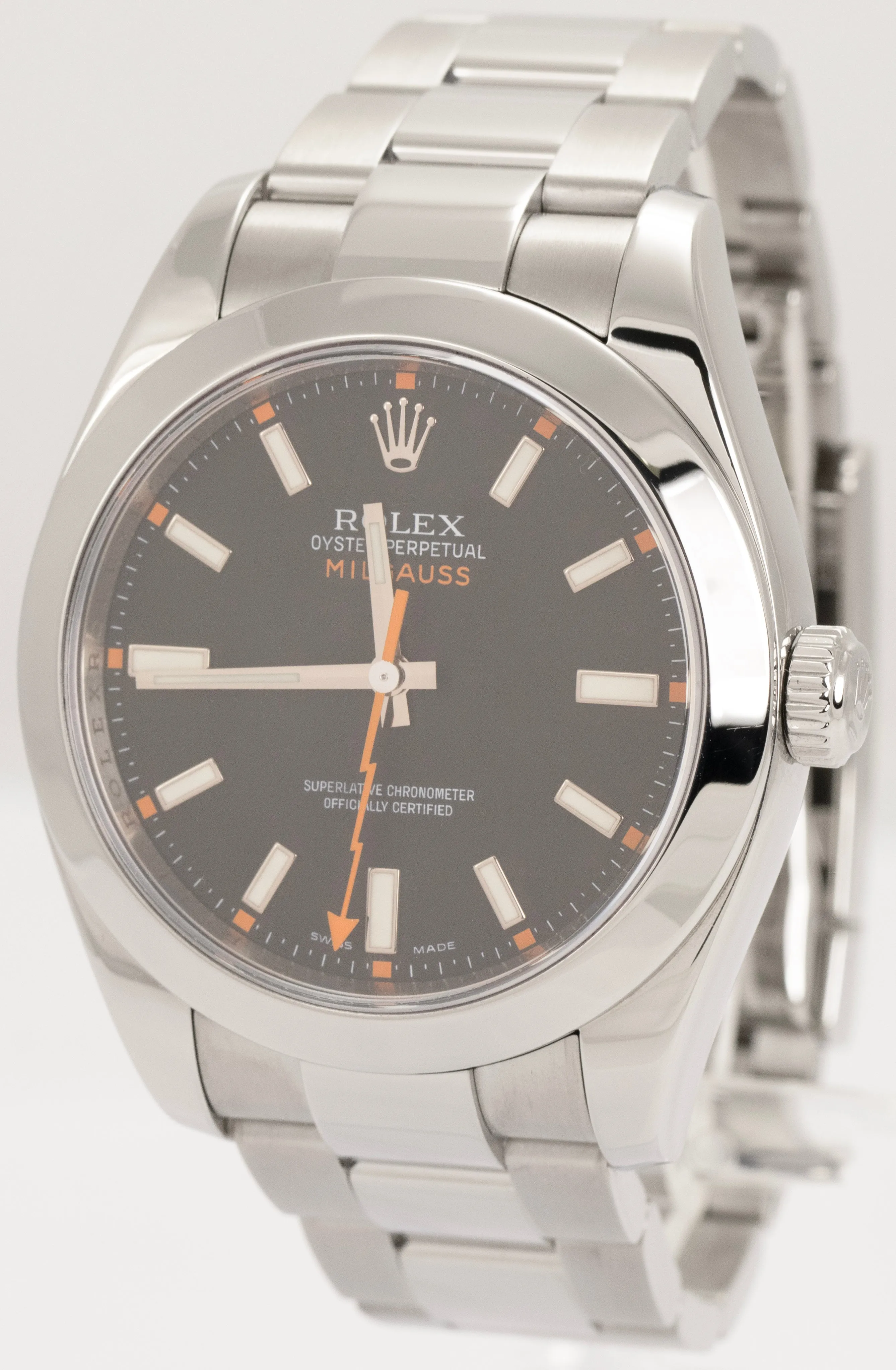 Rolex Milgauss 116400 Black Anti-Magnetic Oyster Stainless Steel 40mm Watch CARD