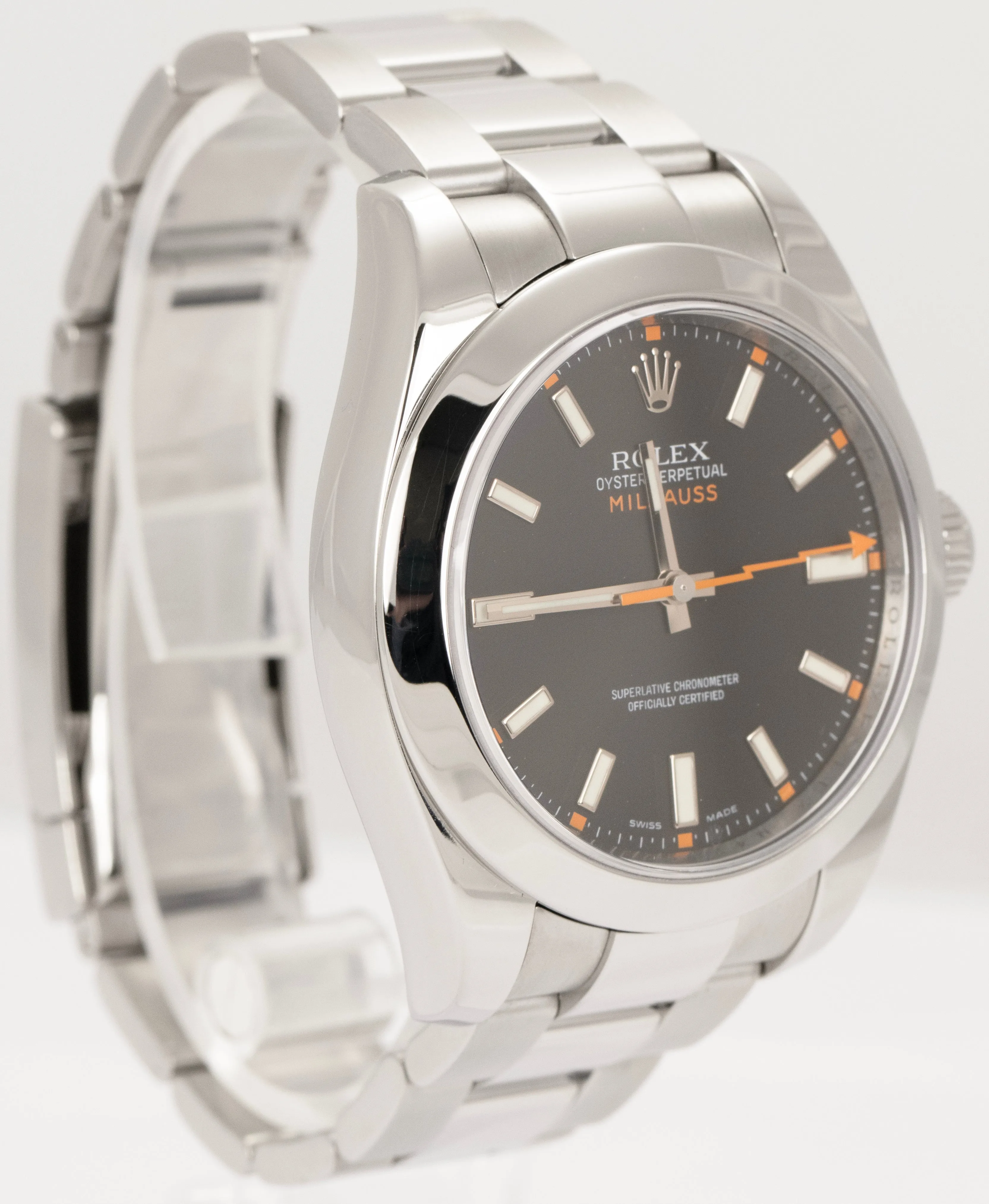 Rolex Milgauss 116400 Black Anti-Magnetic Oyster Stainless Steel 40mm Watch CARD