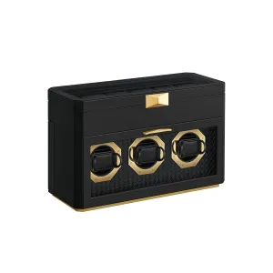 Rootz Watch Box for 9 Watches - Display Case - Jewelry Organizer - Protects Watches - 16.2 x 40 x 25.3 cm - Black