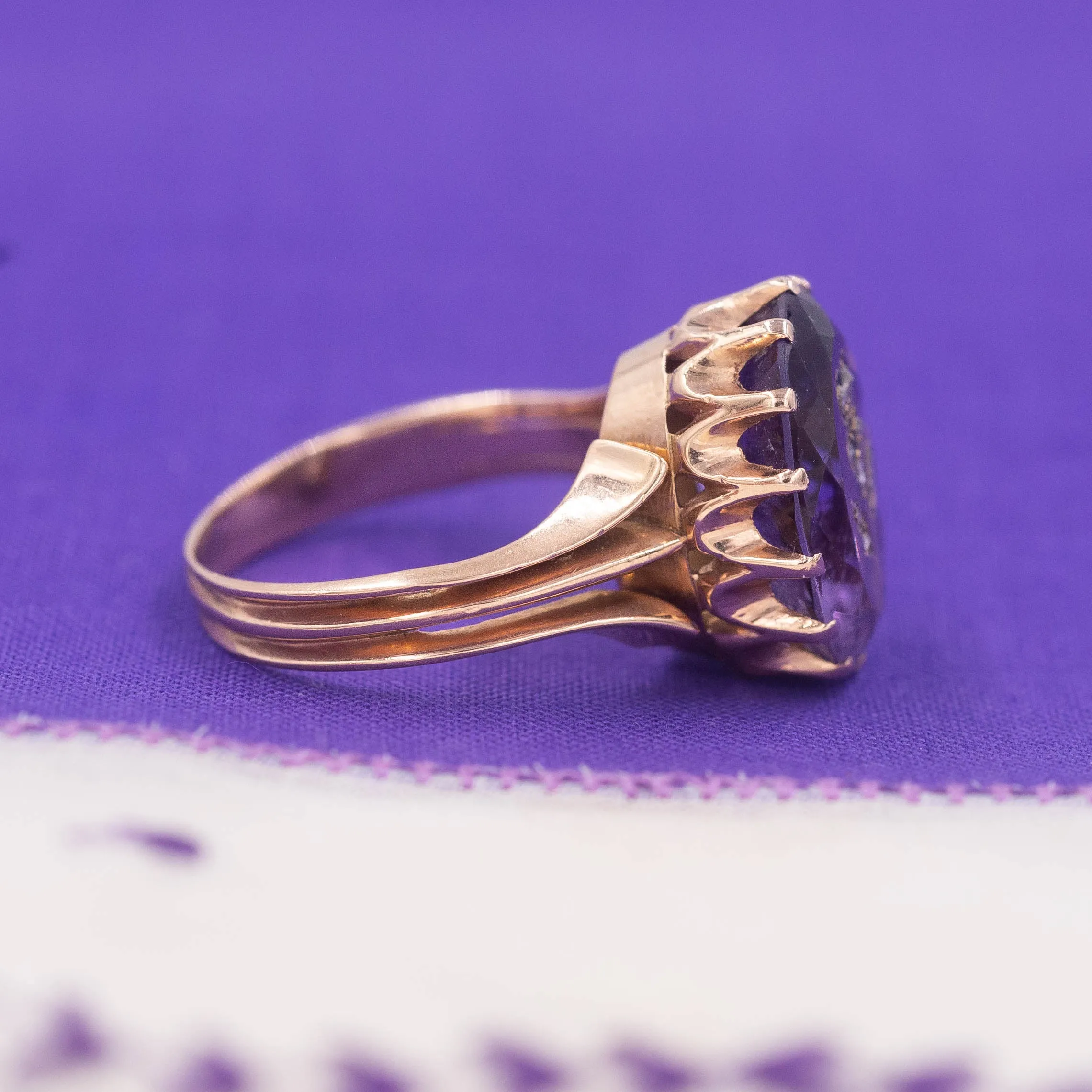 Rose of Sharon Amethyst Ring c1870