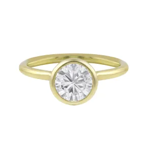 Round Brilliant-Cut Diamond Bezel Engagement Ring Setting