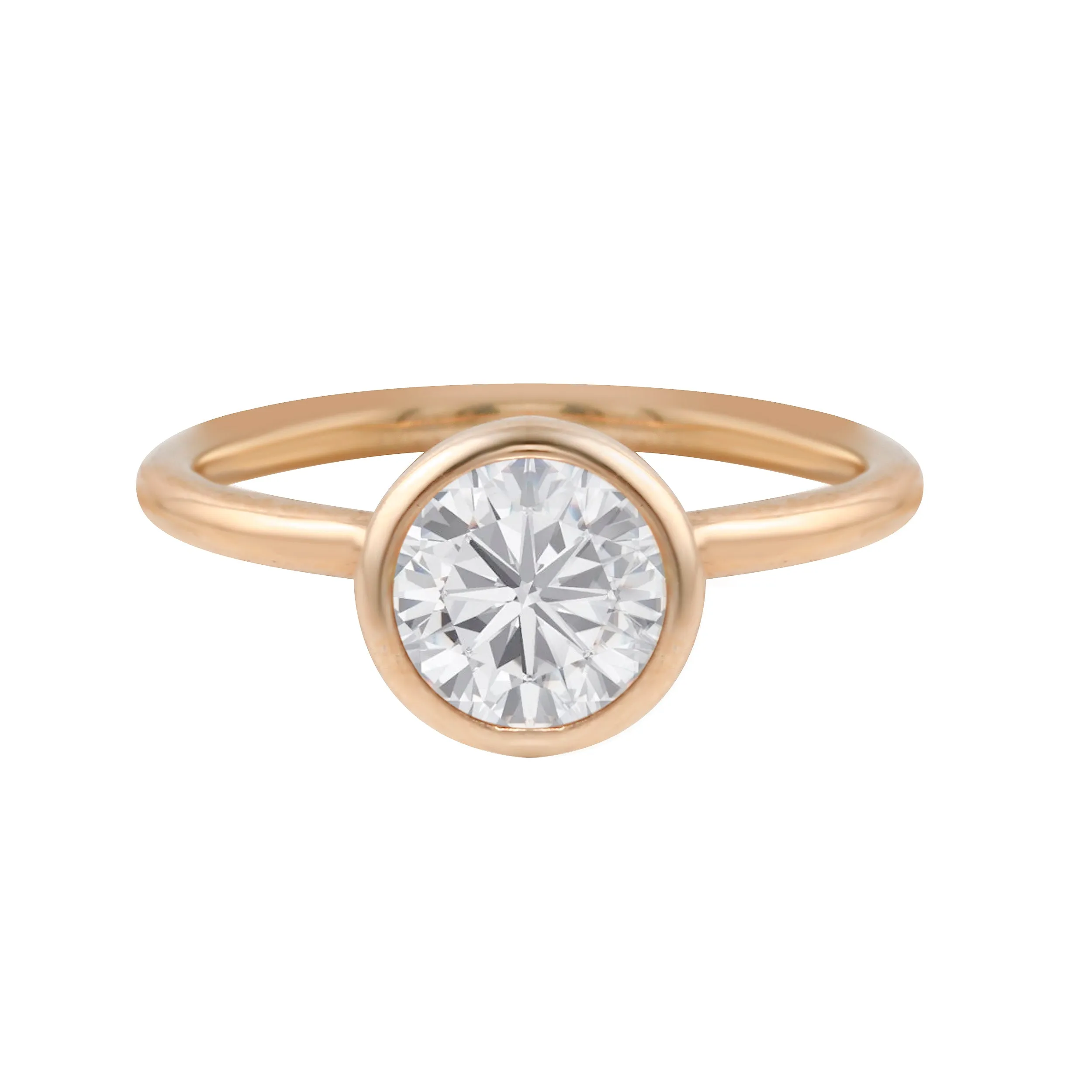 Round Brilliant-Cut Diamond Bezel Engagement Ring Setting