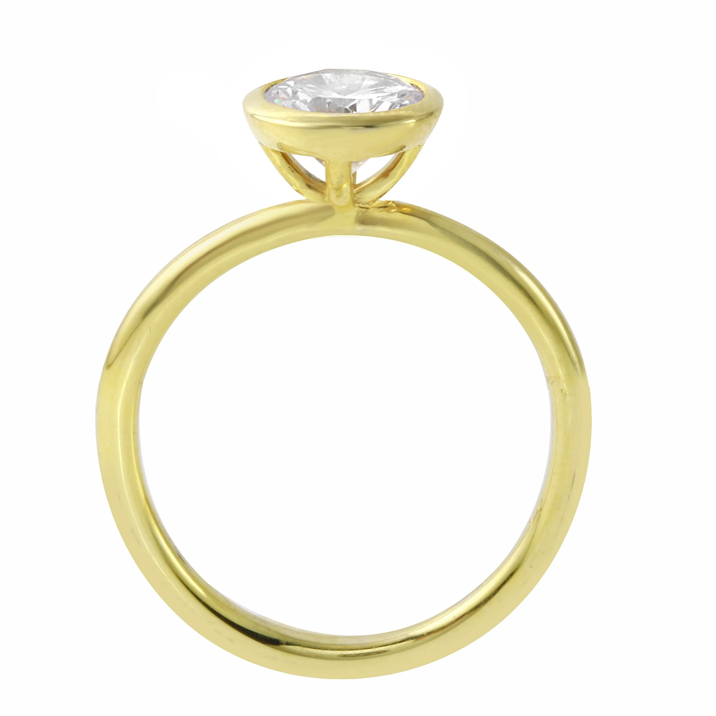 Round Brilliant-Cut Diamond Bezel Engagement Ring Setting
