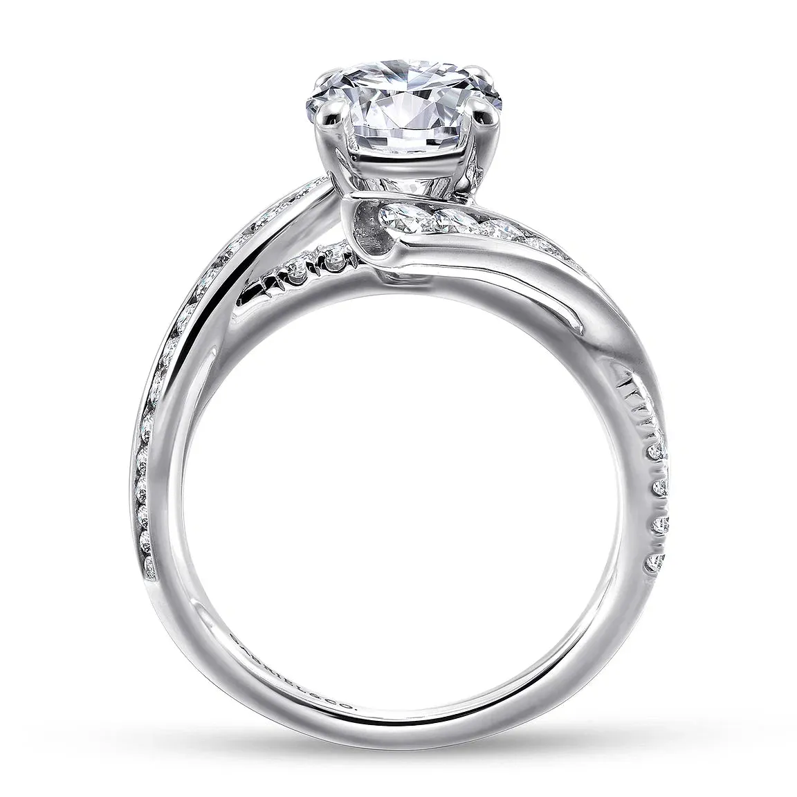 Round Channel Set Bypass Diamond Engagement Ring Mounting