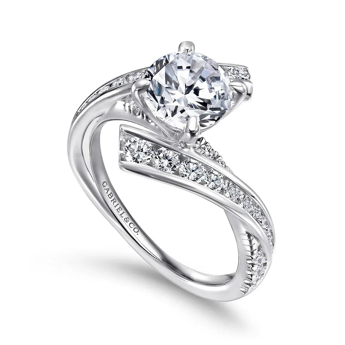 Round Channel Set Bypass Diamond Engagement Ring Mounting