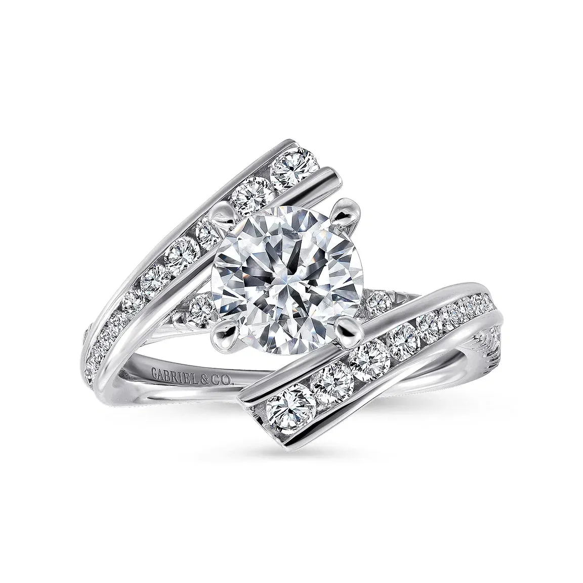 Round Channel Set Bypass Diamond Engagement Ring Mounting