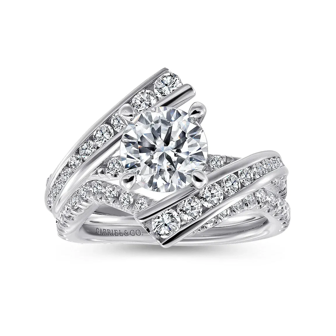 Round Channel Set Bypass Diamond Engagement Ring Mounting