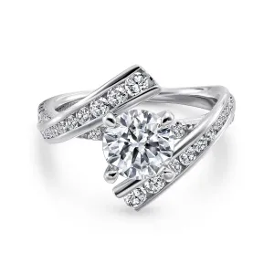 Round Channel Set Bypass Diamond Engagement Ring Mounting