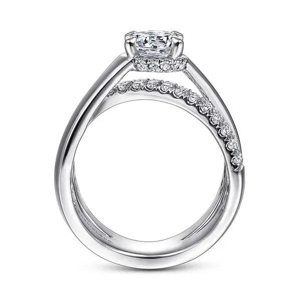 Round Criss Cross Diamond Engagement Ring Mounting