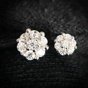 Round Flower Stud Earrings