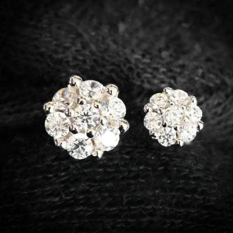 Round Flower Stud Earrings
