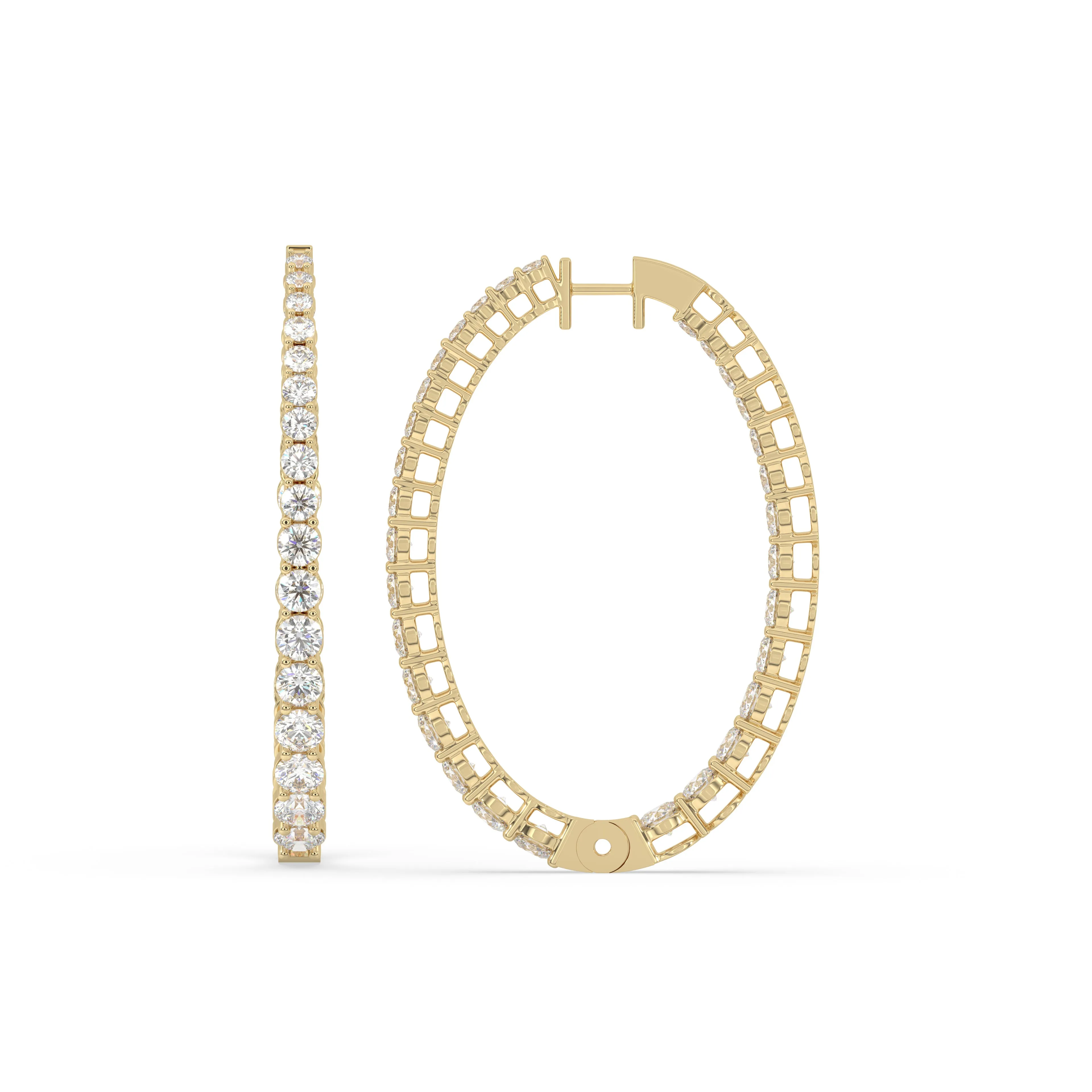 Round Inside-Out Huggie Hoop Earrings