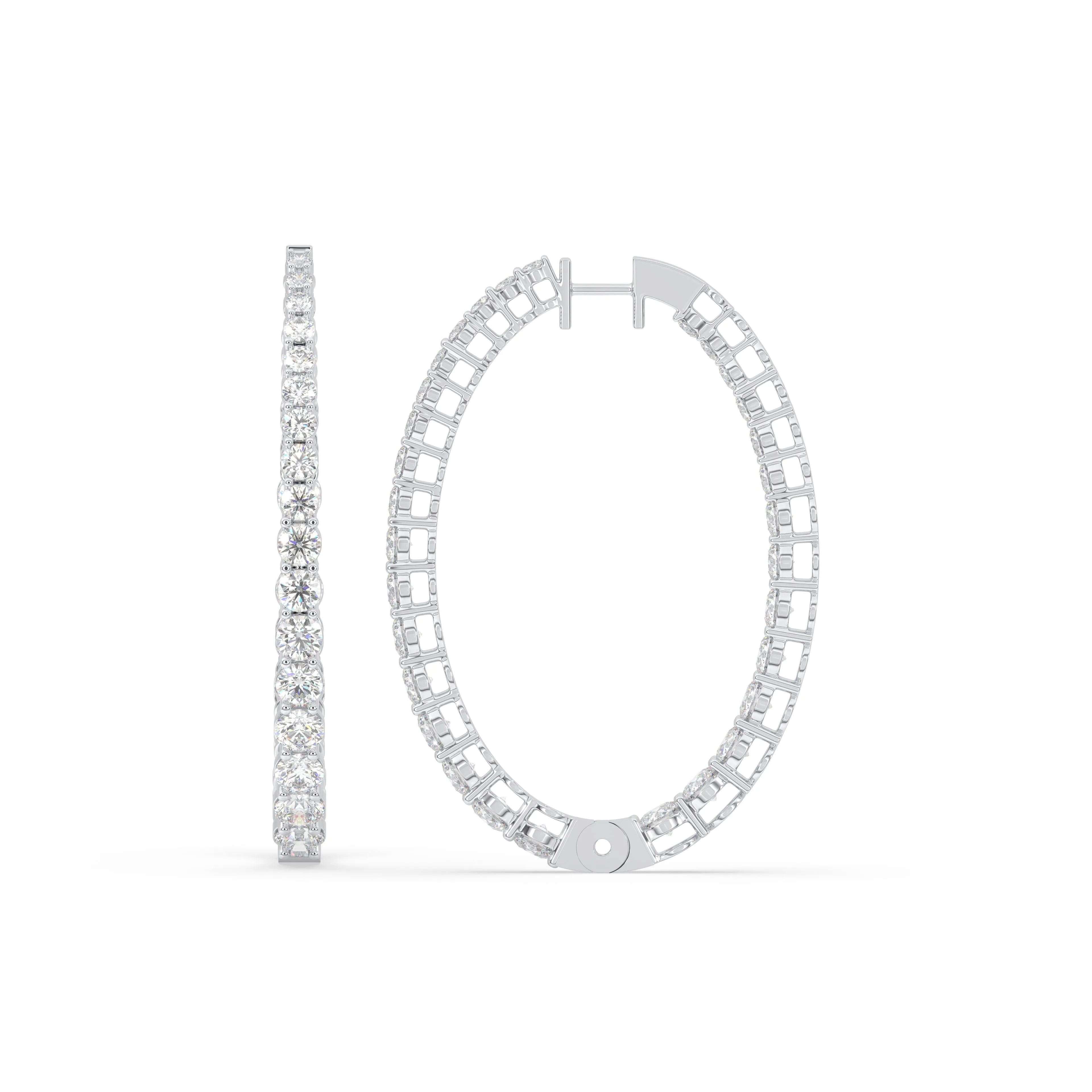 Round Inside-Out Huggie Hoop Earrings