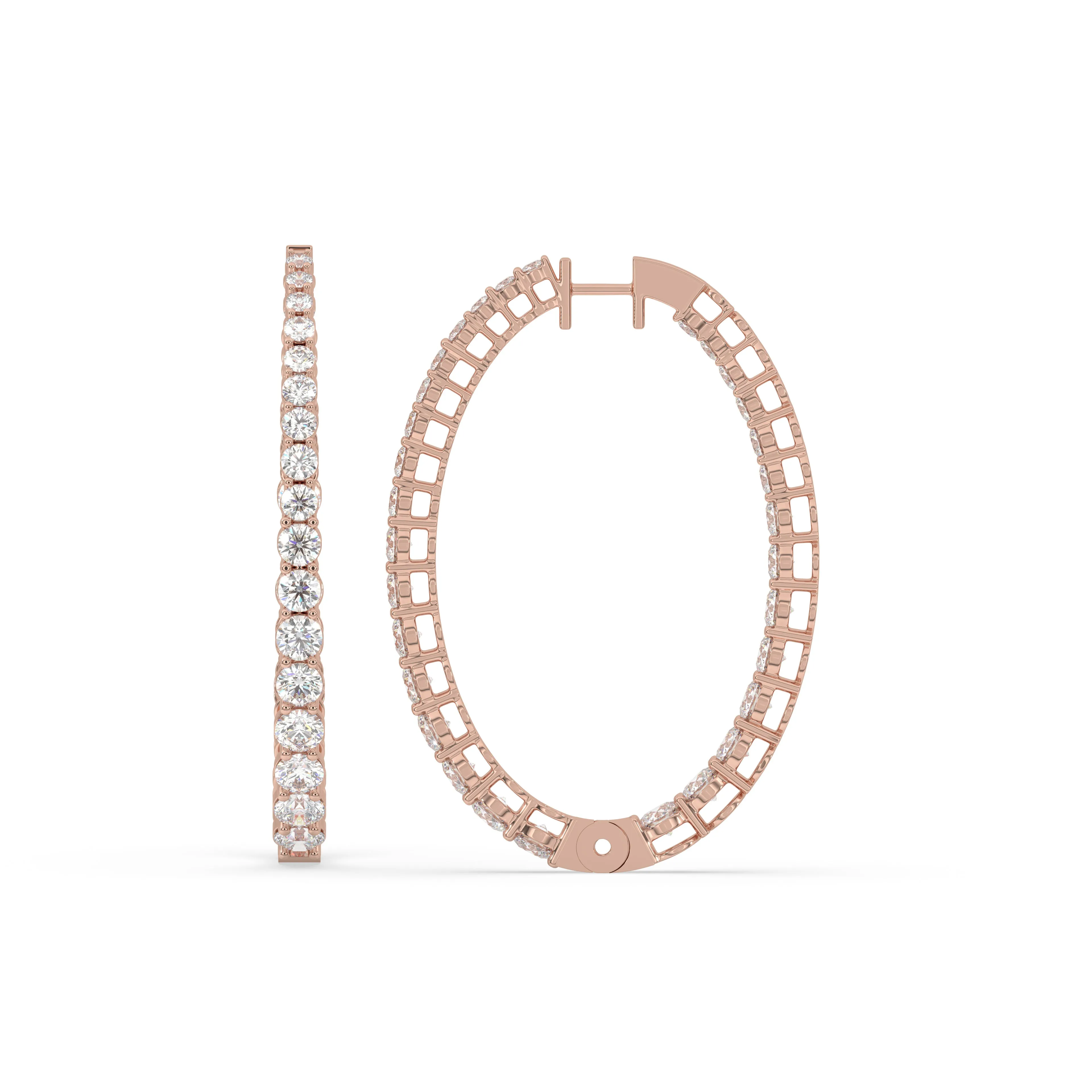 Round Inside-Out Huggie Hoop Earrings