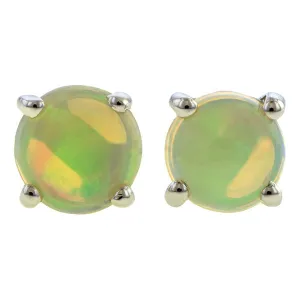 Round Opal Stud Earrings