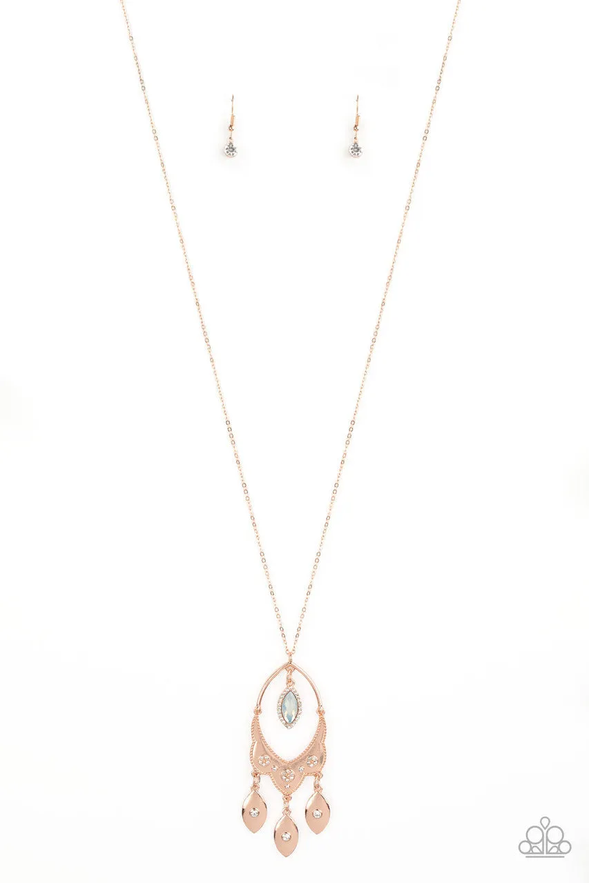 Royal Iridescence Rose Gold Paparazzi Necklace