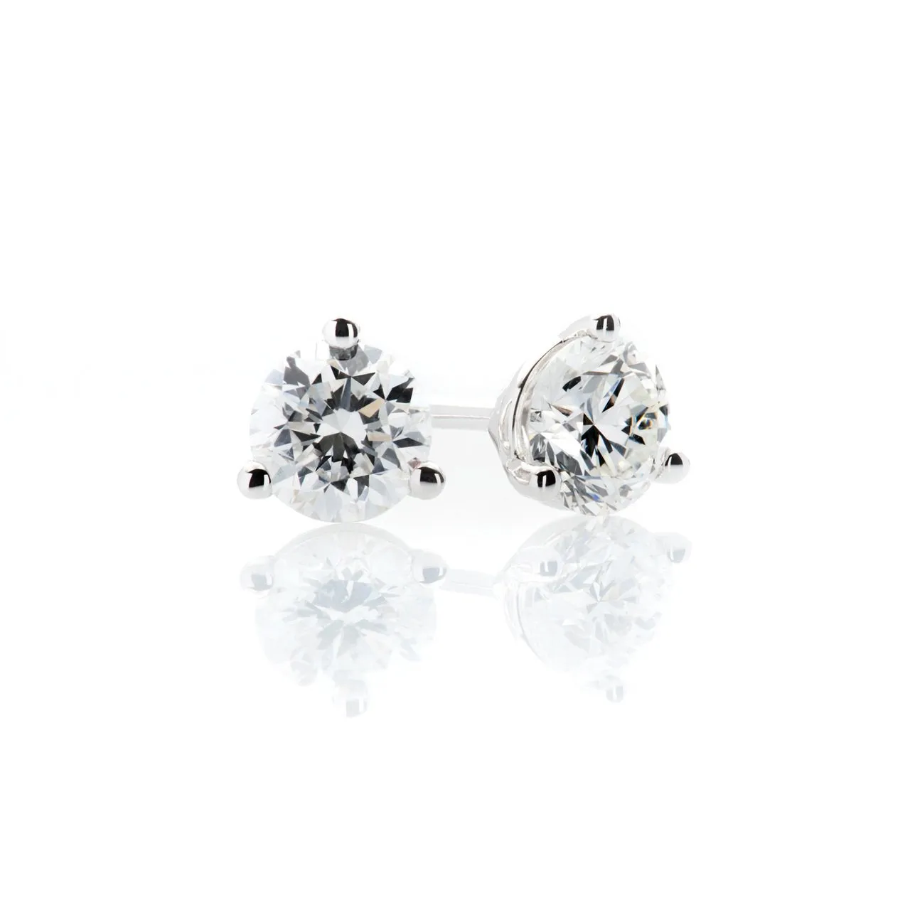 Sabel Collection Round Cut Diamond Studs in .50-.57cttw Weight