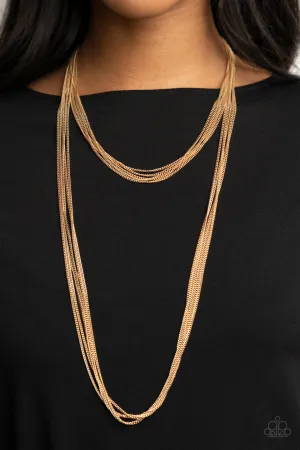 Save Your TIERS - Gold - Tiered Chain Paparazzi Long Necklace