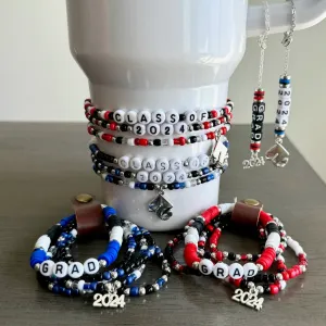 School Spirit Grad Boot Bracelet Stack