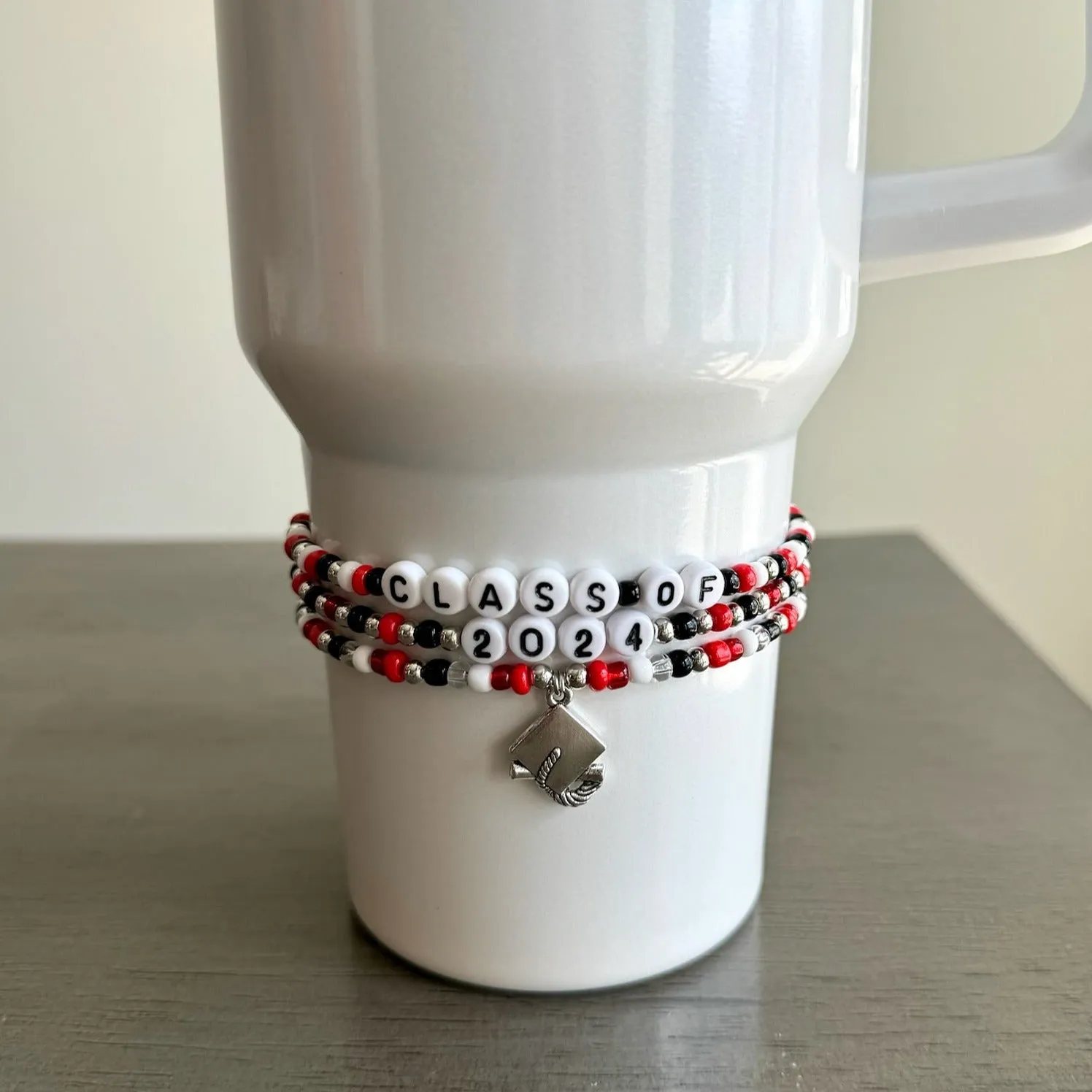 School Spirit Grad Boot Bracelet Stack
