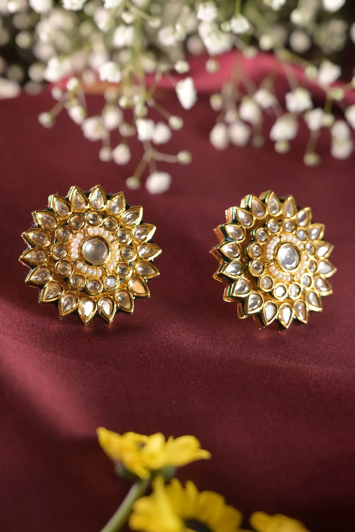 Shaaneem Polki Stud Earrings