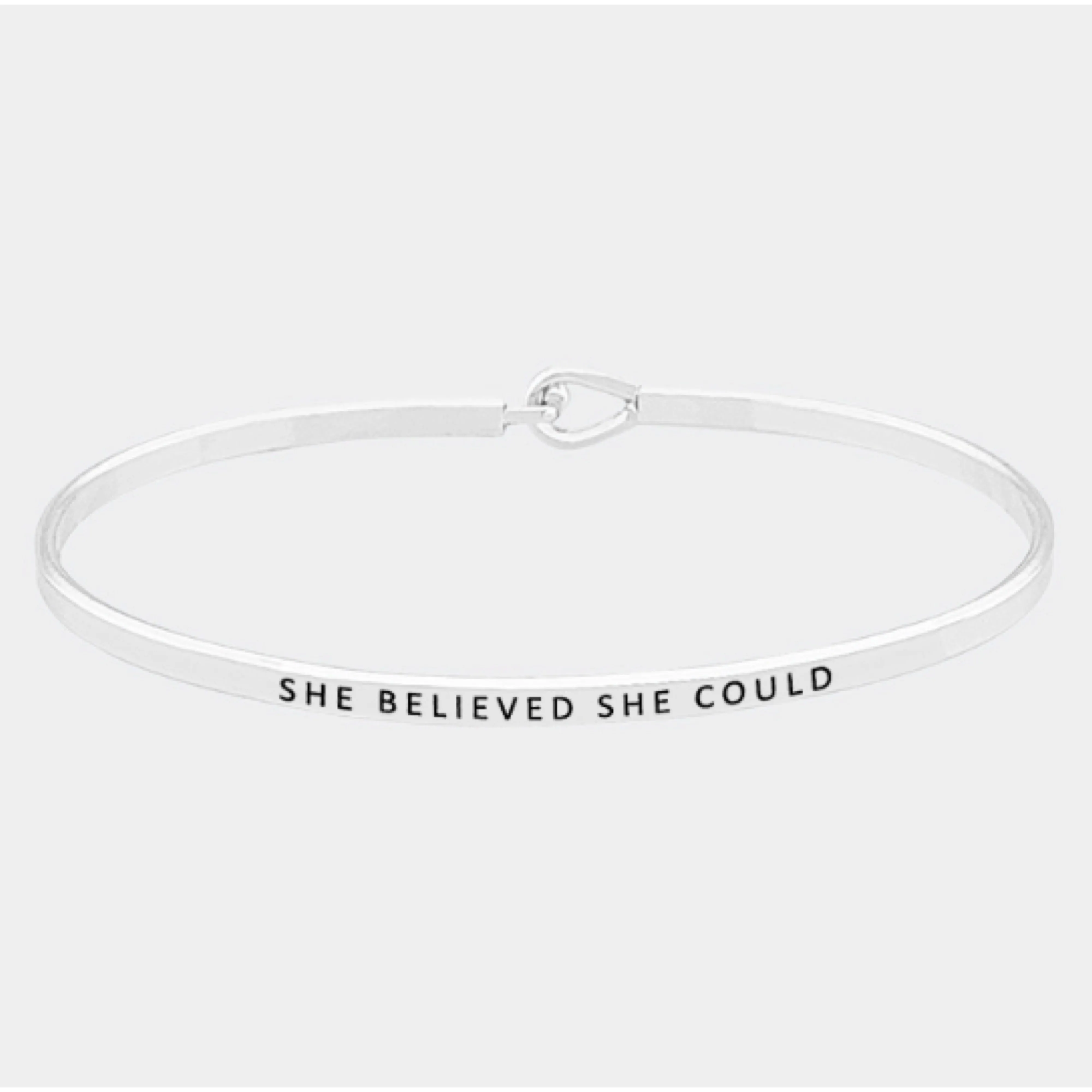 She Believed She Could Bangle Bracelet
