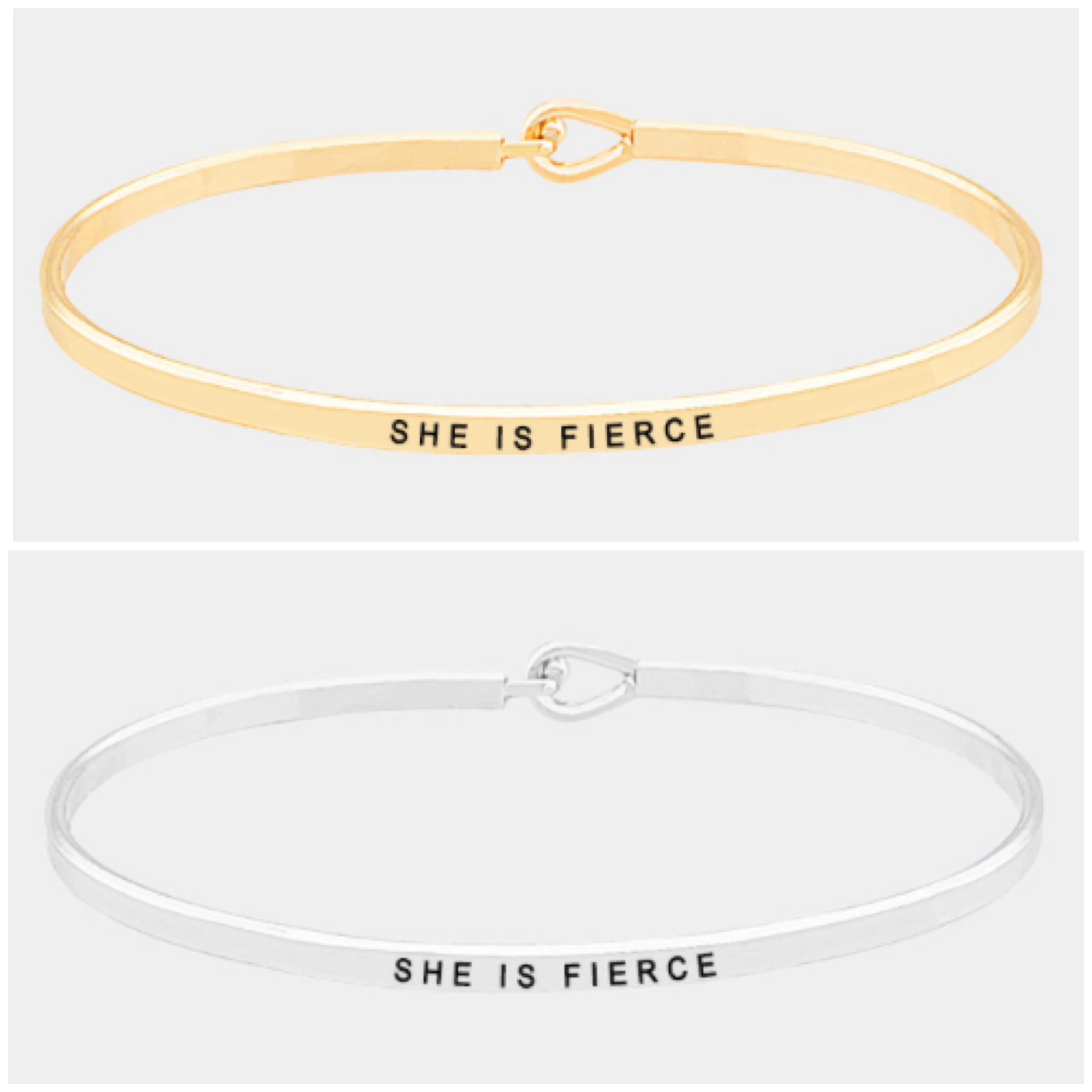 She Is Fierce Bangle Bracelet
