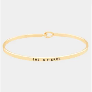 She Is Fierce Bangle Bracelet