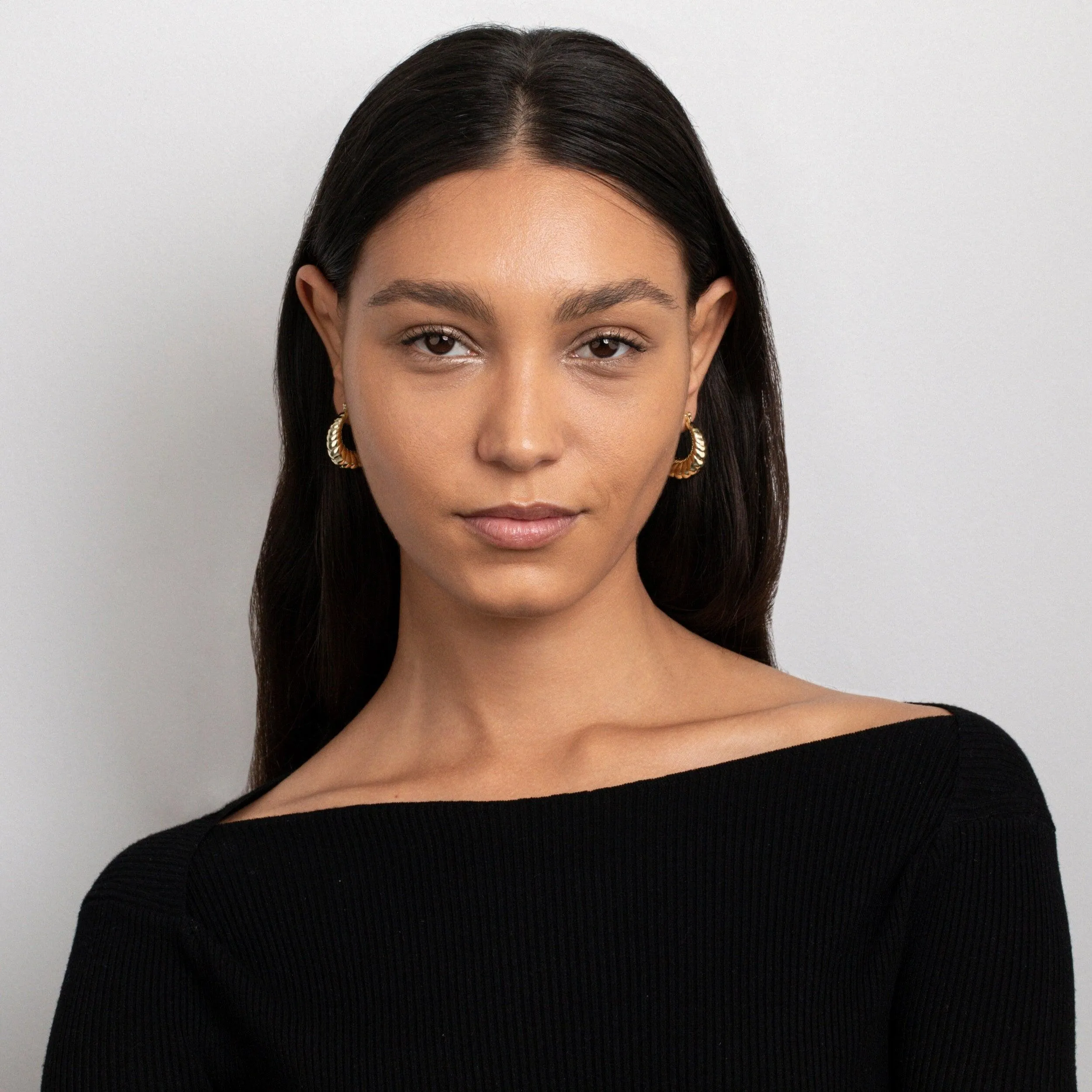 Shrimp Shell Hoop Earrings - 18K Gold Vermeil