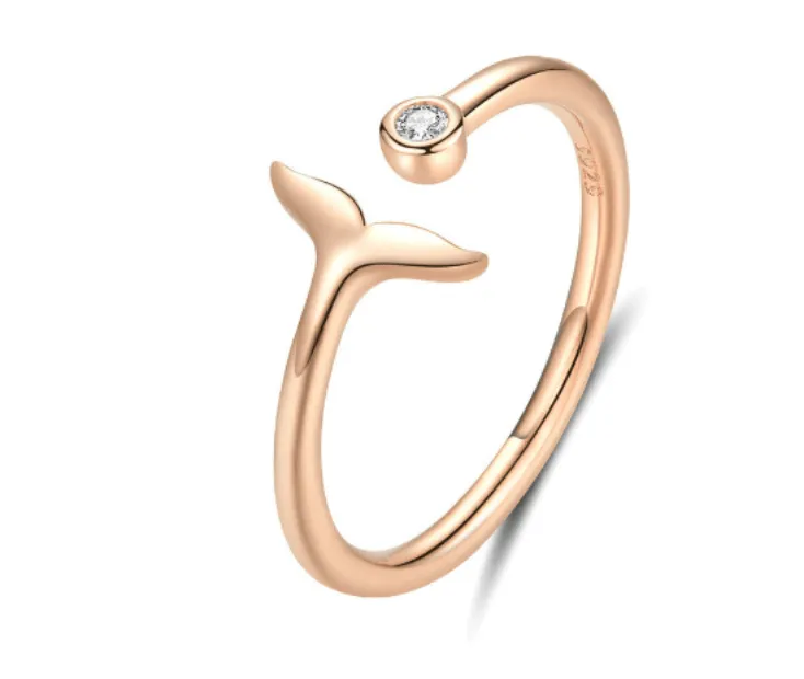 Silver & Gold Mermaid  Engagement Ring