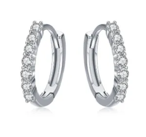 Silver Circle Round Hoop Earrings