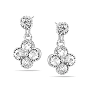 SILVER CRYSTAL DROP STUD EARRINGS #SWR-CP3213SIL (GG9)