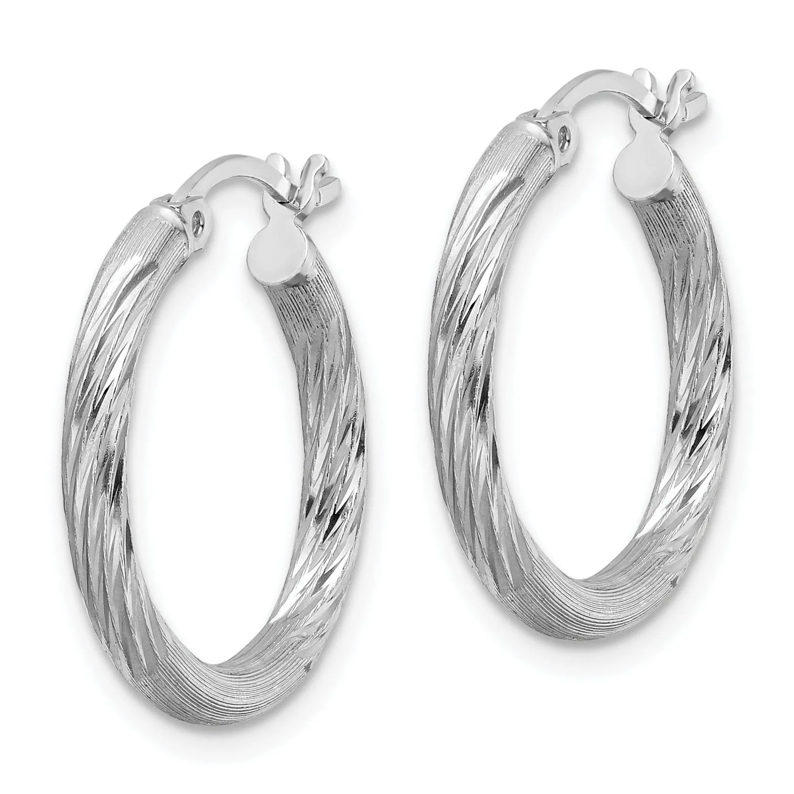 Silver D.C Round Hoop Hinged Earrings