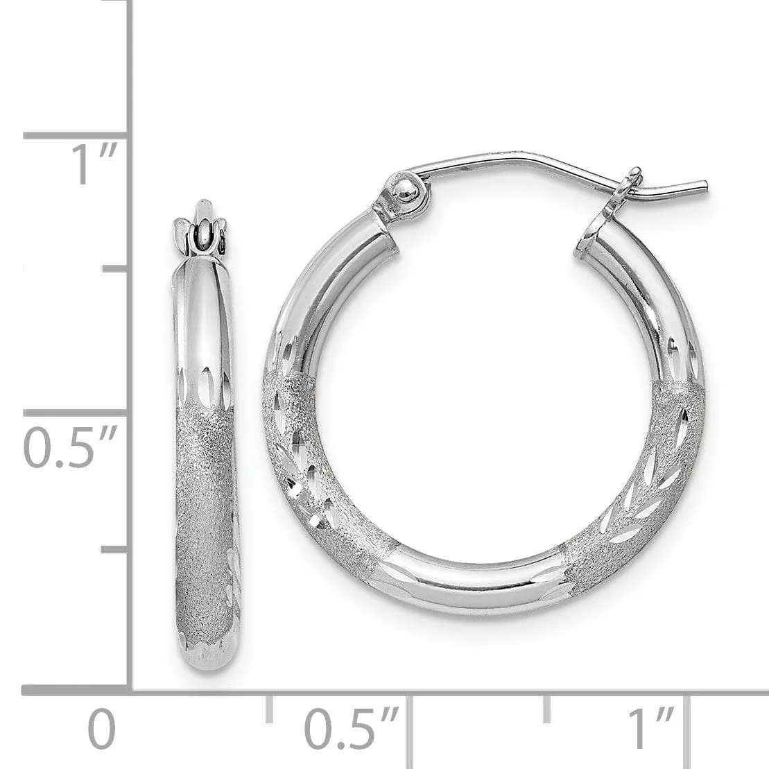Silver D.C Round Hoop Hinged Earrings