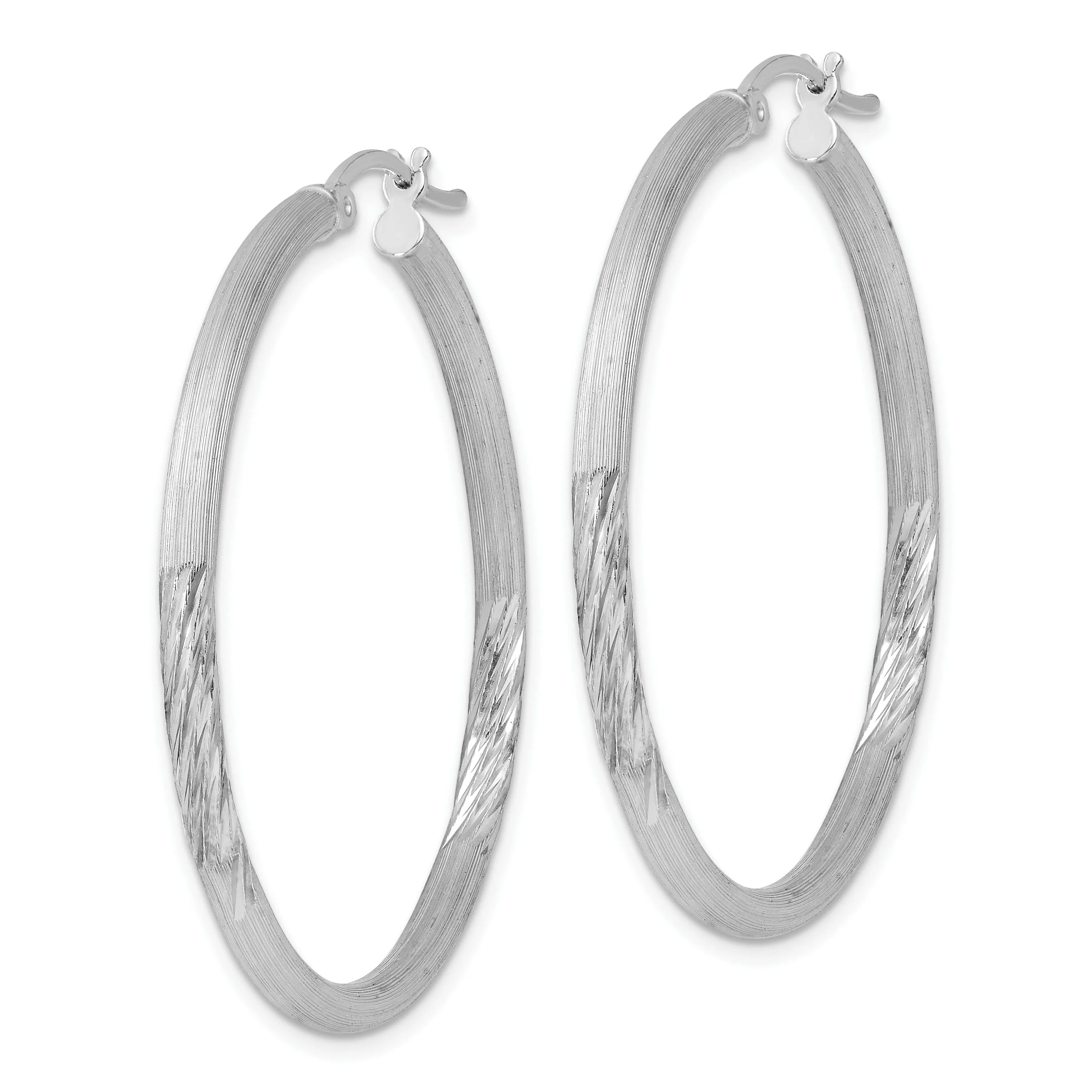 Silver D.C Round Hoop Hinged Earrings