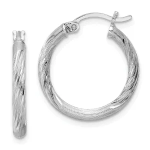 Silver D.C Round Hoop Hinged Earrings