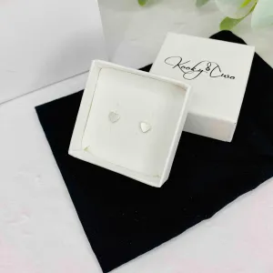 Silver Heart Stud Earrings