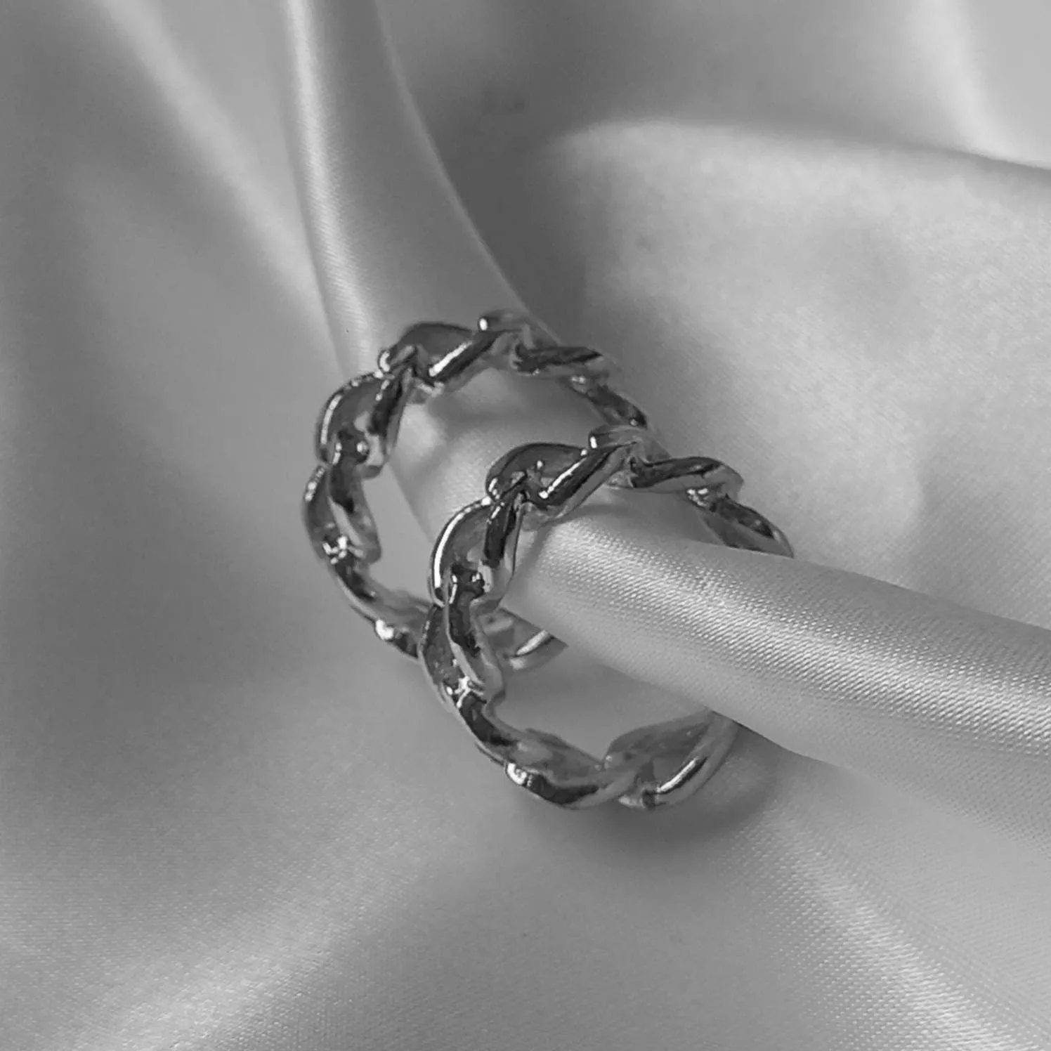 Silver Hoop Chain Earrings - Silver Earrings,Silver Hoop Earrings In The UK,Silver Jewellery In The UK,Small Hoop Earrings,Small Hoops