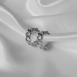 Silver Hoop Chain Earrings - Silver Earrings,Silver Hoop Earrings In The UK,Silver Jewellery In The UK,Small Hoop Earrings,Small Hoops