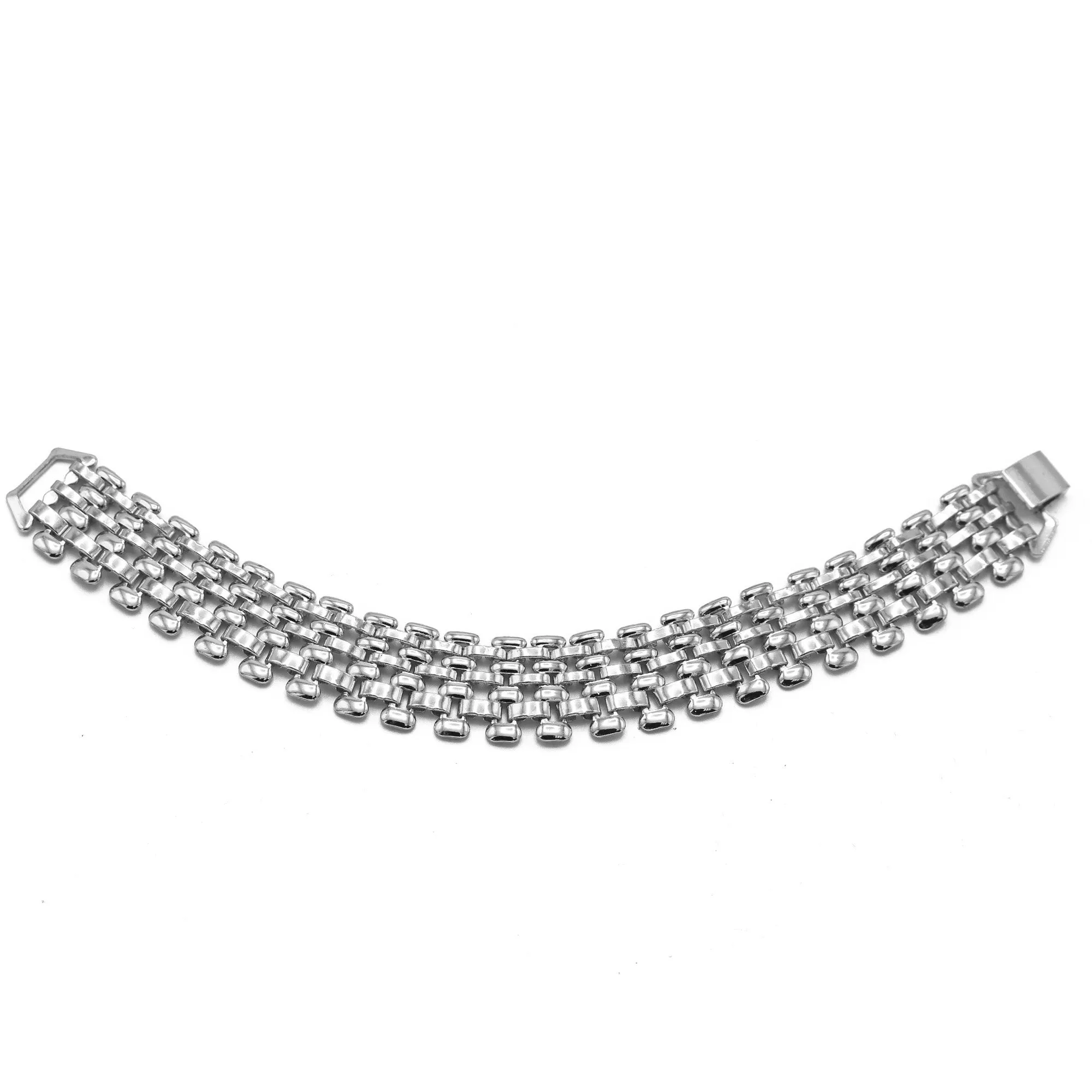 Silver Panther Link Chain Bracelet #DWB-4572S (TF2)
