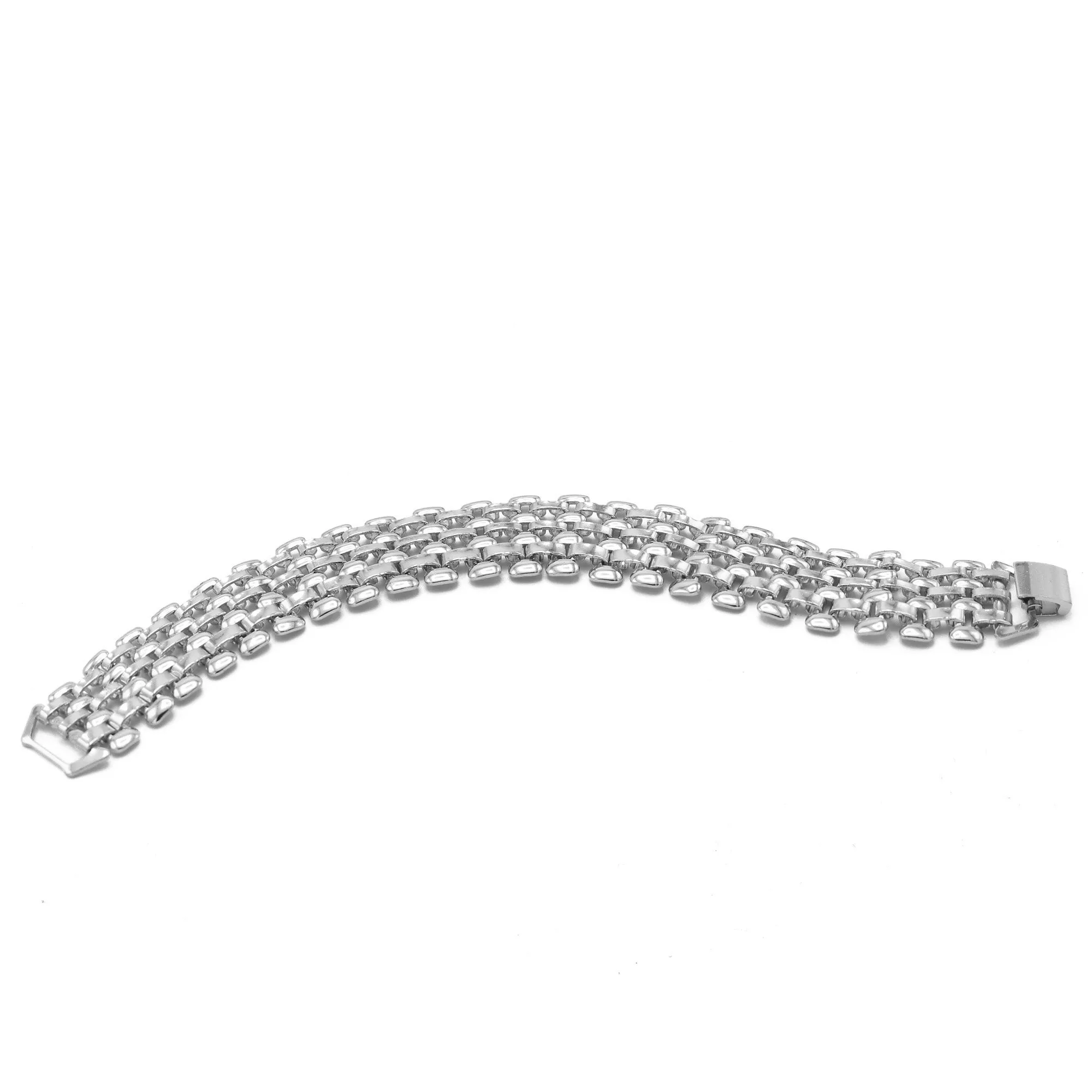 Silver Panther Link Chain Bracelet #DWB-4572S (TF2)