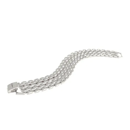Silver Panther Link Chain Bracelet #DWB-4572S (TF2)