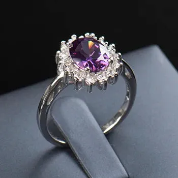 Silver Ring Fashion Women Zircon Jewelry Brand Wedding Engagement Silver Rings