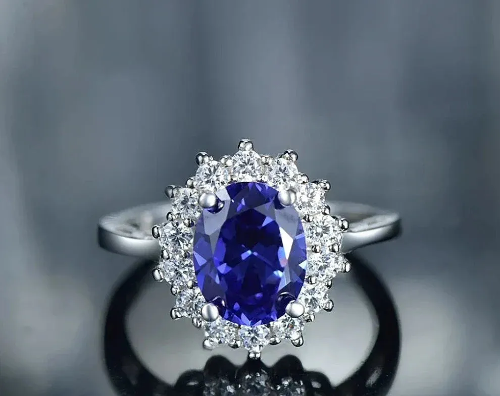 Silver Ring Fashion Women Zircon Jewelry Brand Wedding Engagement Silver Rings