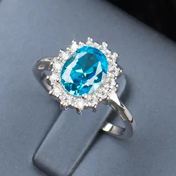Silver Ring Fashion Women Zircon Jewelry Brand Wedding Engagement Silver Rings